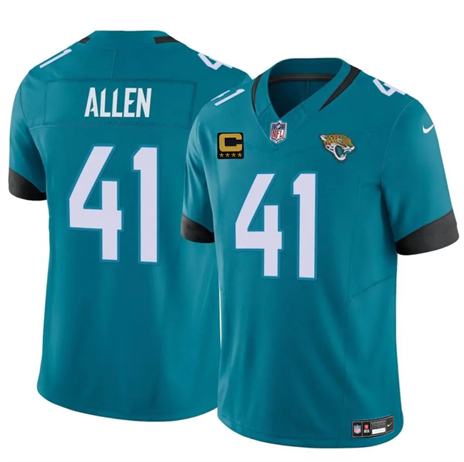 Men's Teal Jacksonville Jaguars #41 Josh Hines-Allen 2025 F.U.S.E. With 4-Star C Patch Vapor Untouchable Limited Stitched Jersey